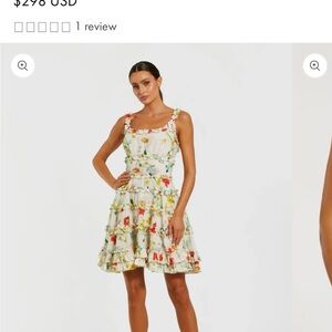 Mac Duggal Floral Ruffle Mini Dress